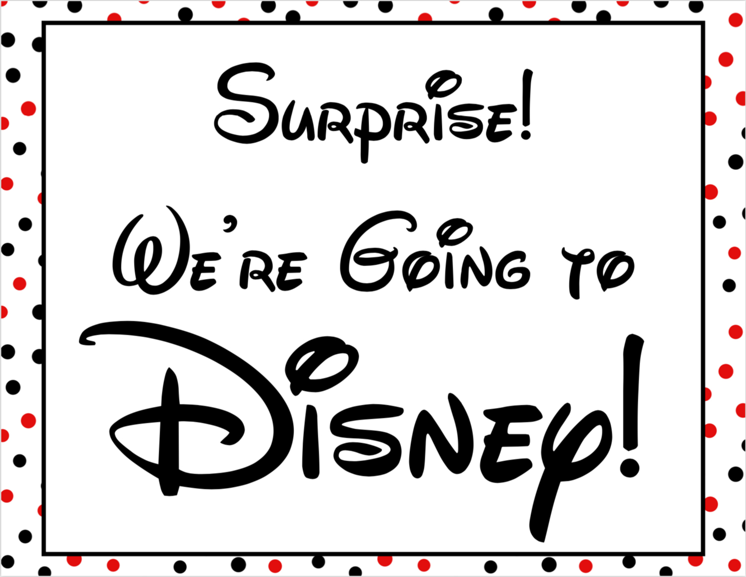 Disney World Surprise Announcement Sign with Countdown and Fake Disney World Surprise Announcement Sign with Countdown and Fake