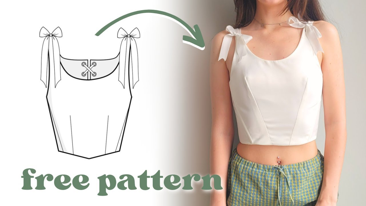 DIY corset top tutorial with free sewing pattern by mood