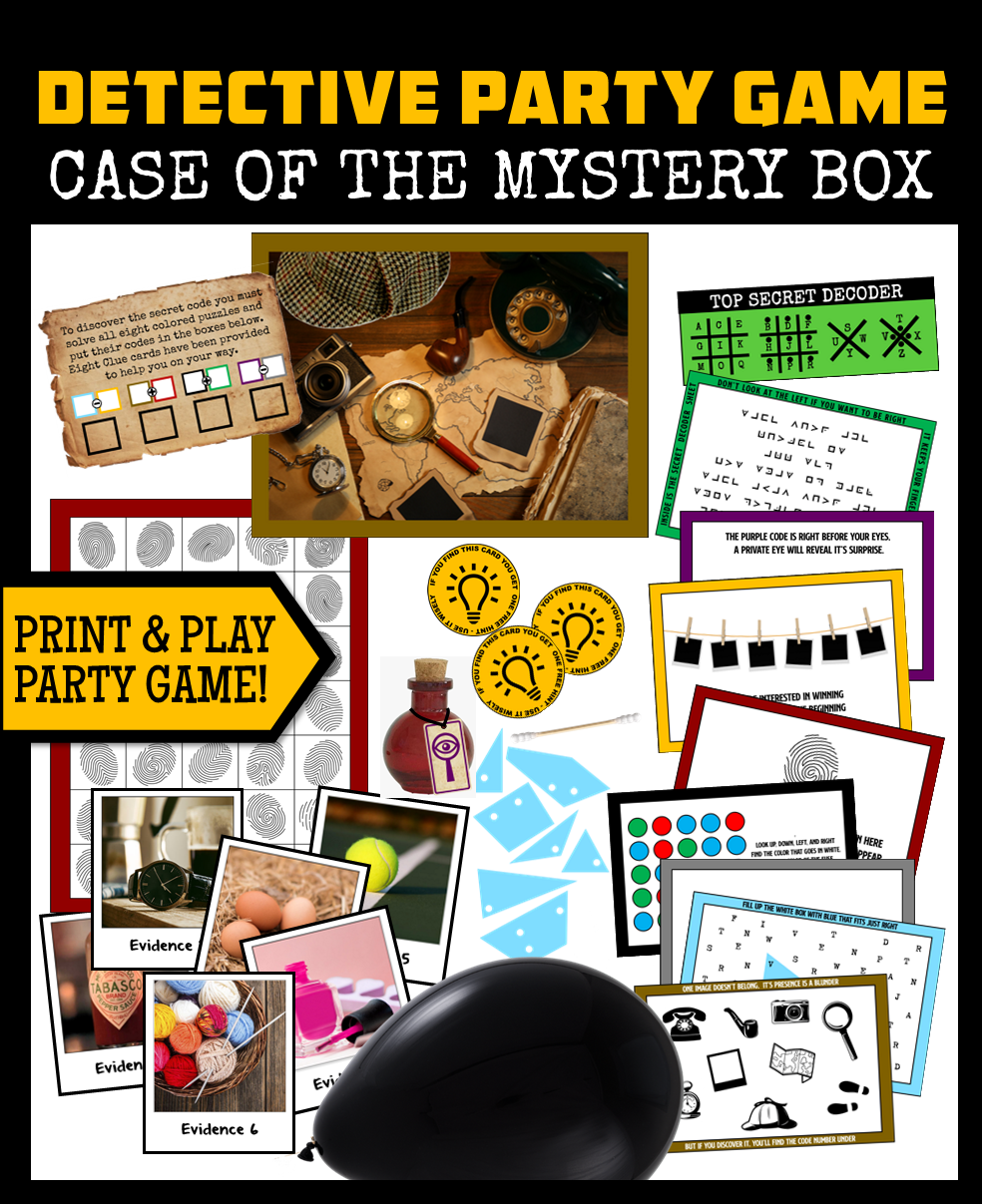 DIY Detective Mystery Party Game - Ages - - Print & Play!