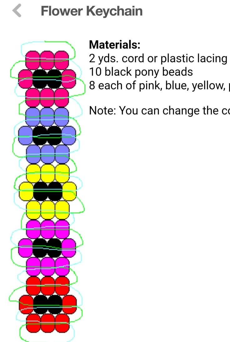 DIY Flower Keychain with Pony Beads DIY Flower Keychain with Pony Beads