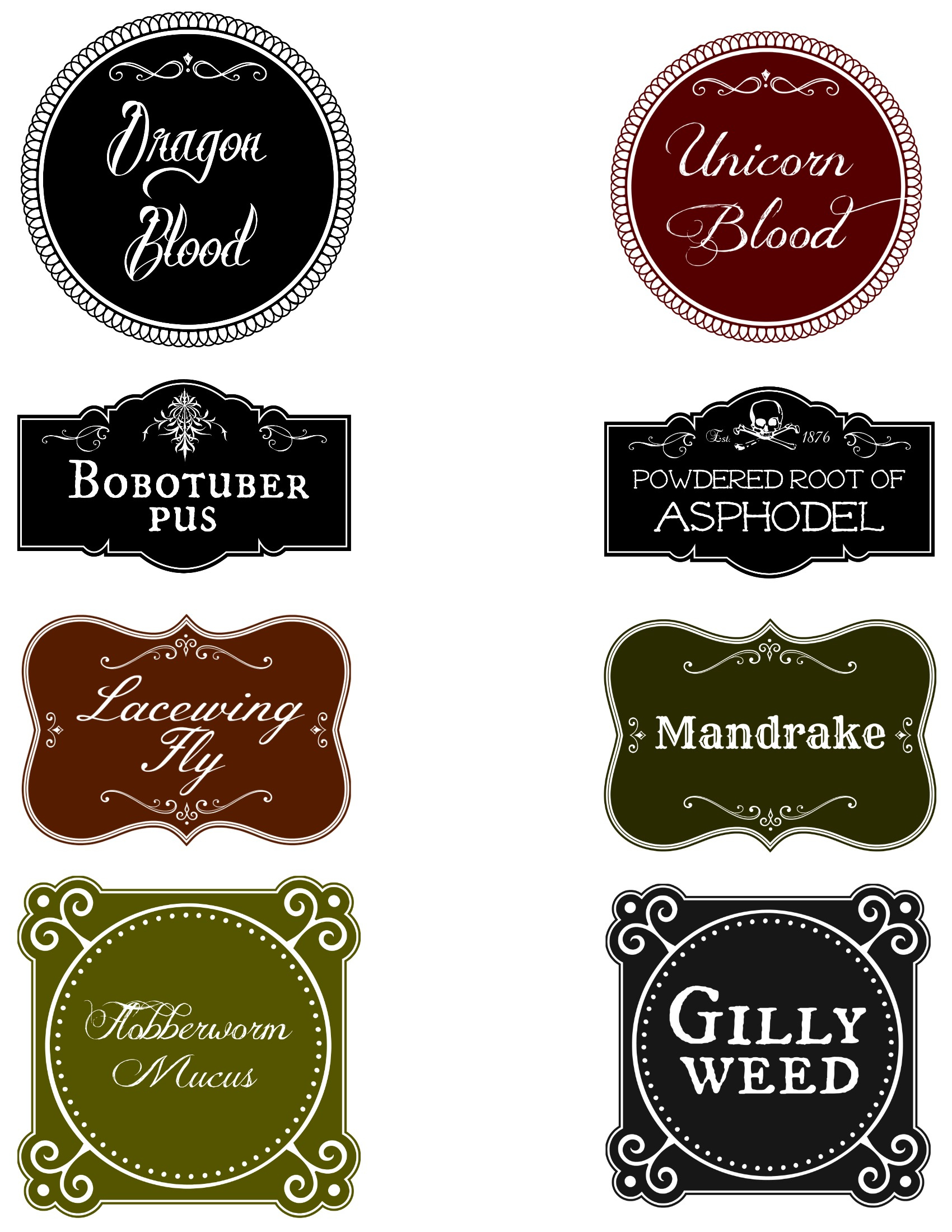 DIY Harry Potter Potion Bottles with Free Printable Labels (and