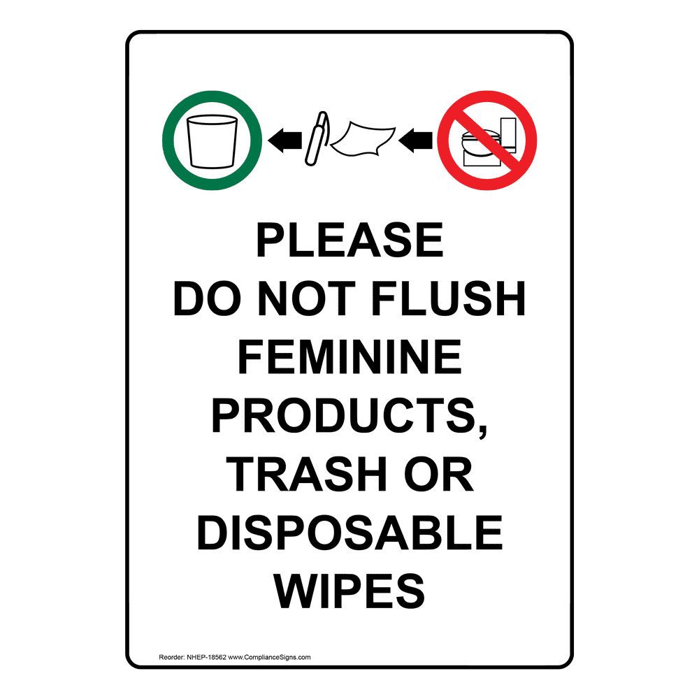 Do Not Flush Feminine Products Sign Printable - Printable Party Favors