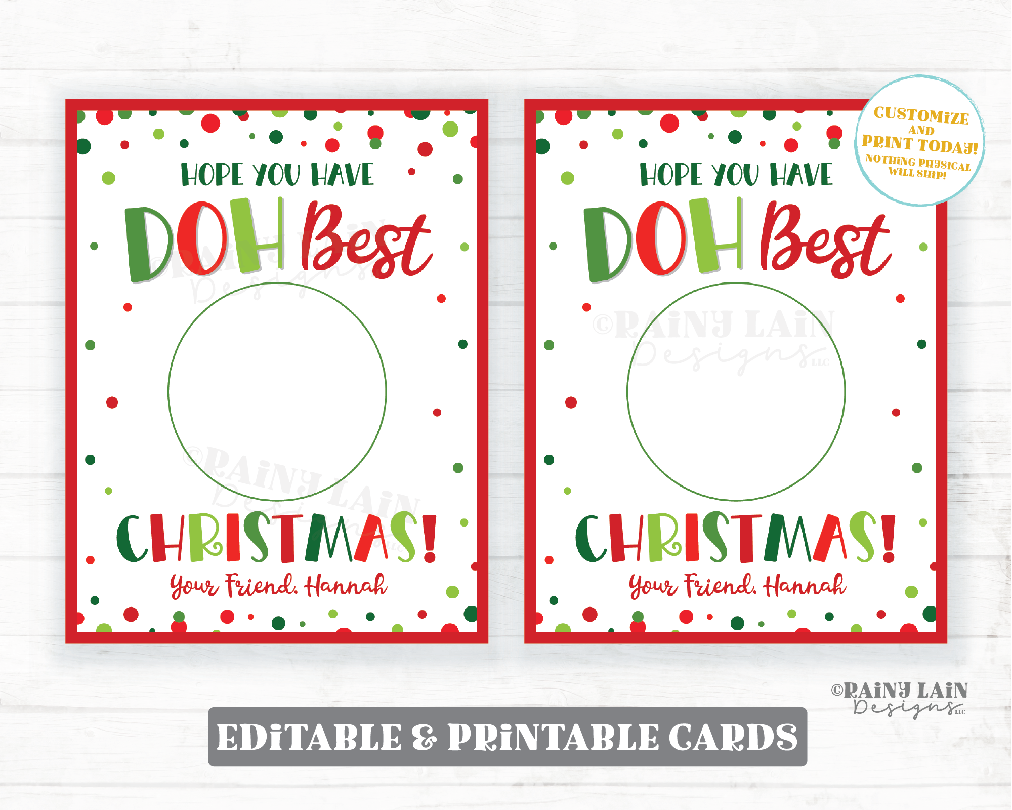 Doh Best Christmas Card Play dough Gift Tag Holiday Playdough