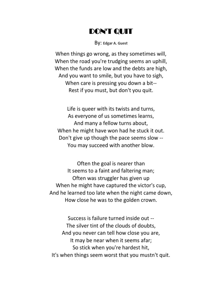 Dont Quit  PDF