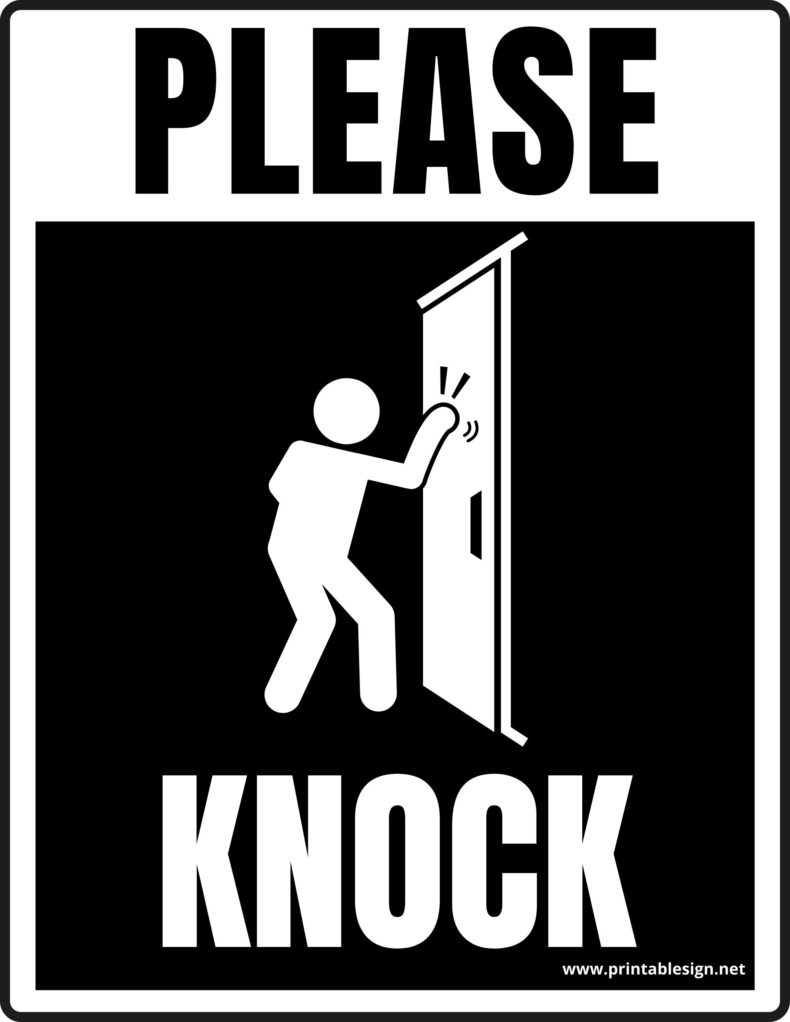 Door Stickers Please Knock Sign For Door, UV Resistant Self