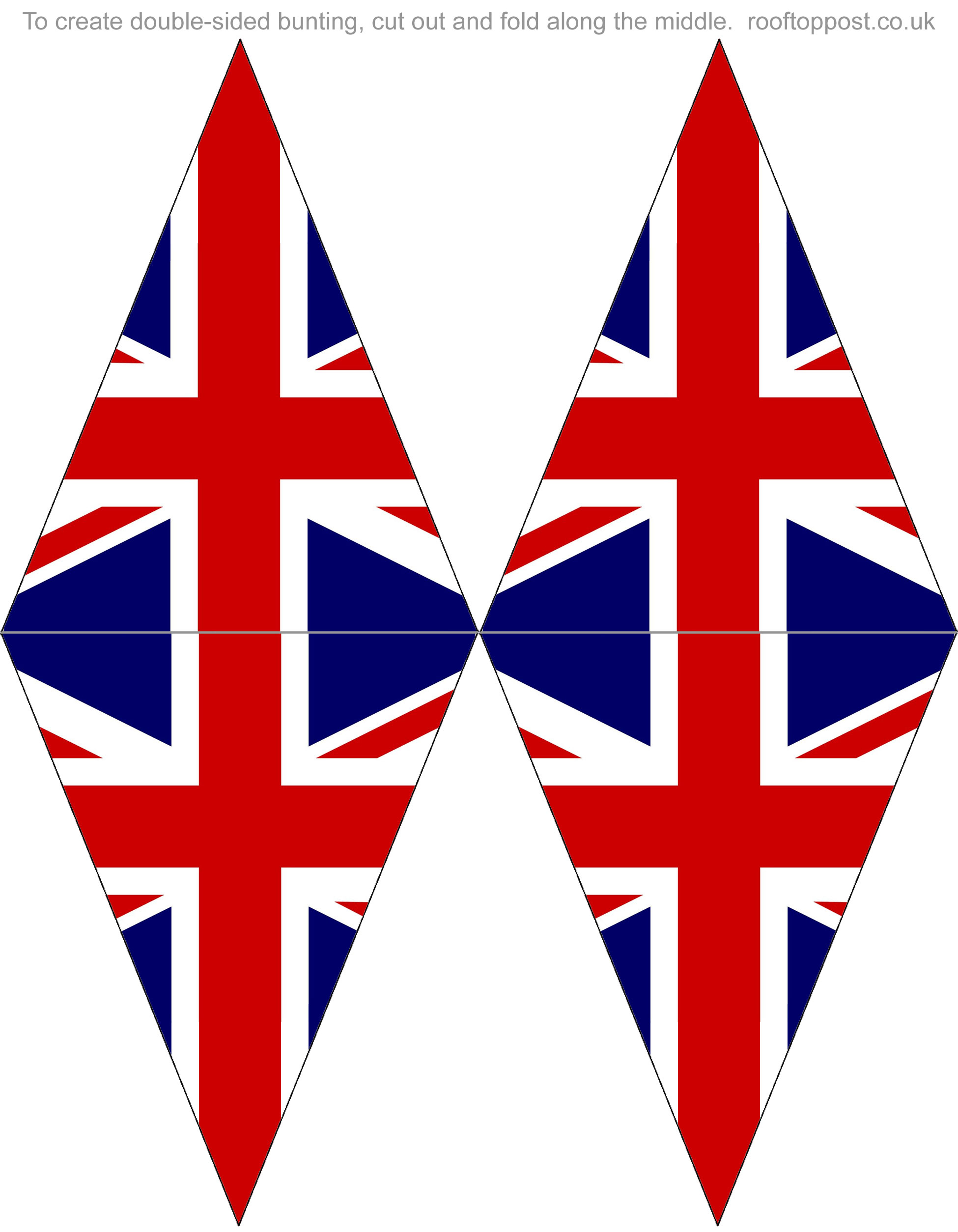 Double-Sided Printable British Flag Bunting - Rooftop Post Printables