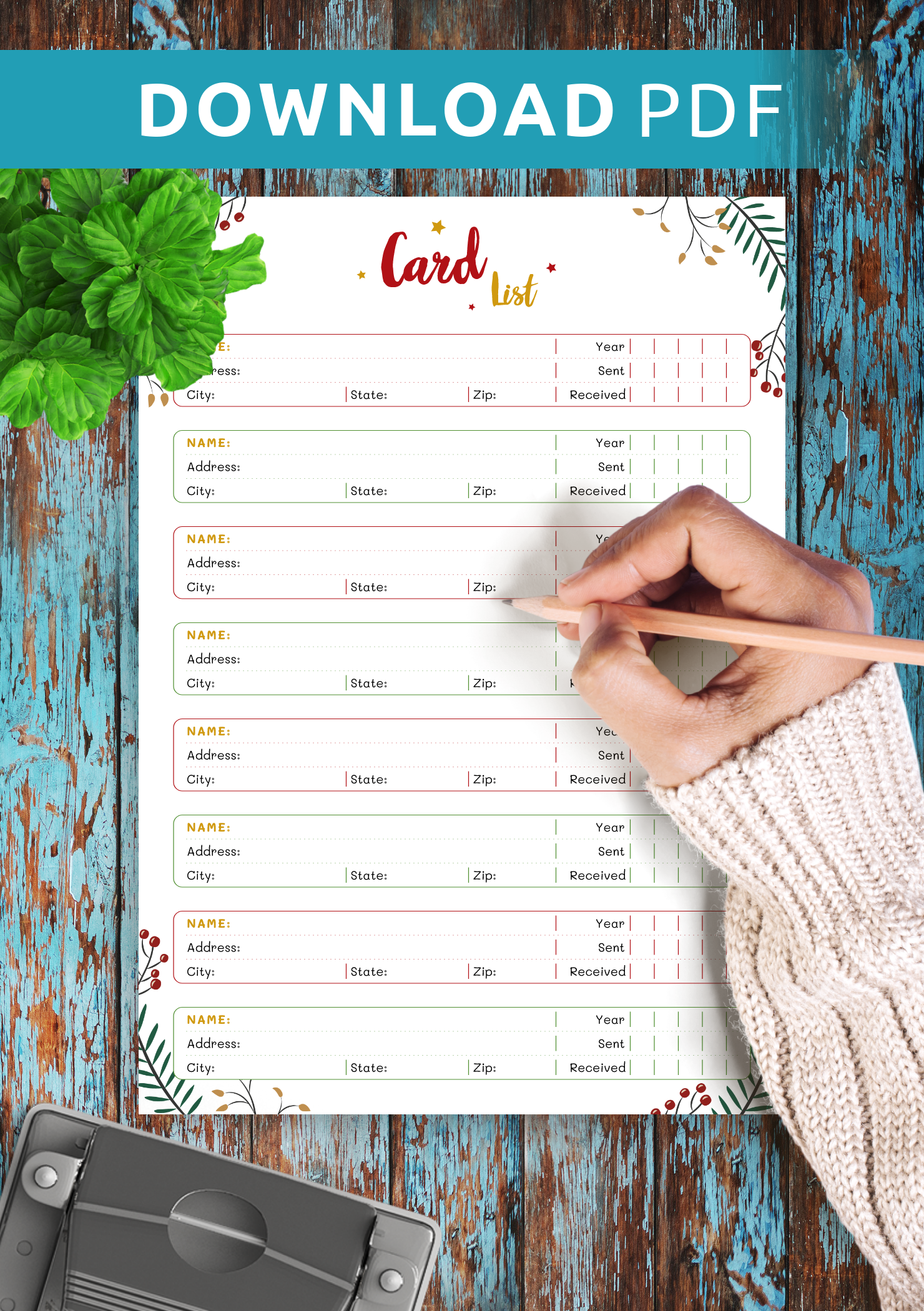 Download Printable Christmas Style - Card List PDF