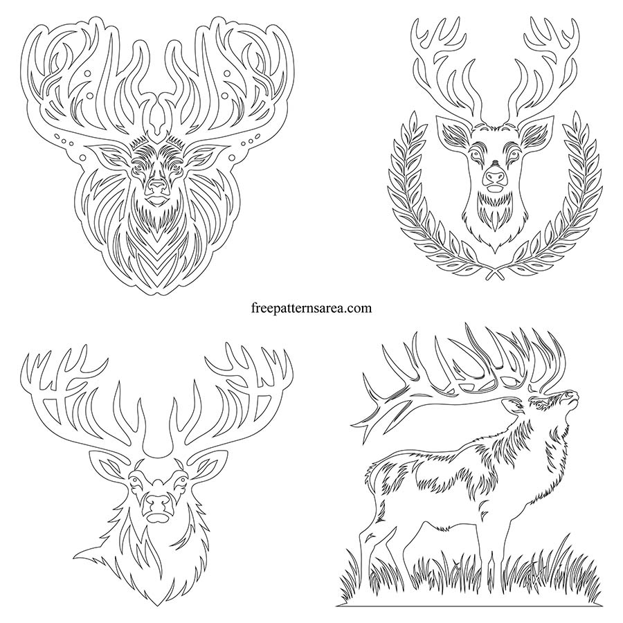 Download Printable Deer Outline Templates PDF - FreePatternsArea Download Printable Deer Outline Templates PDF - FreePatternsArea