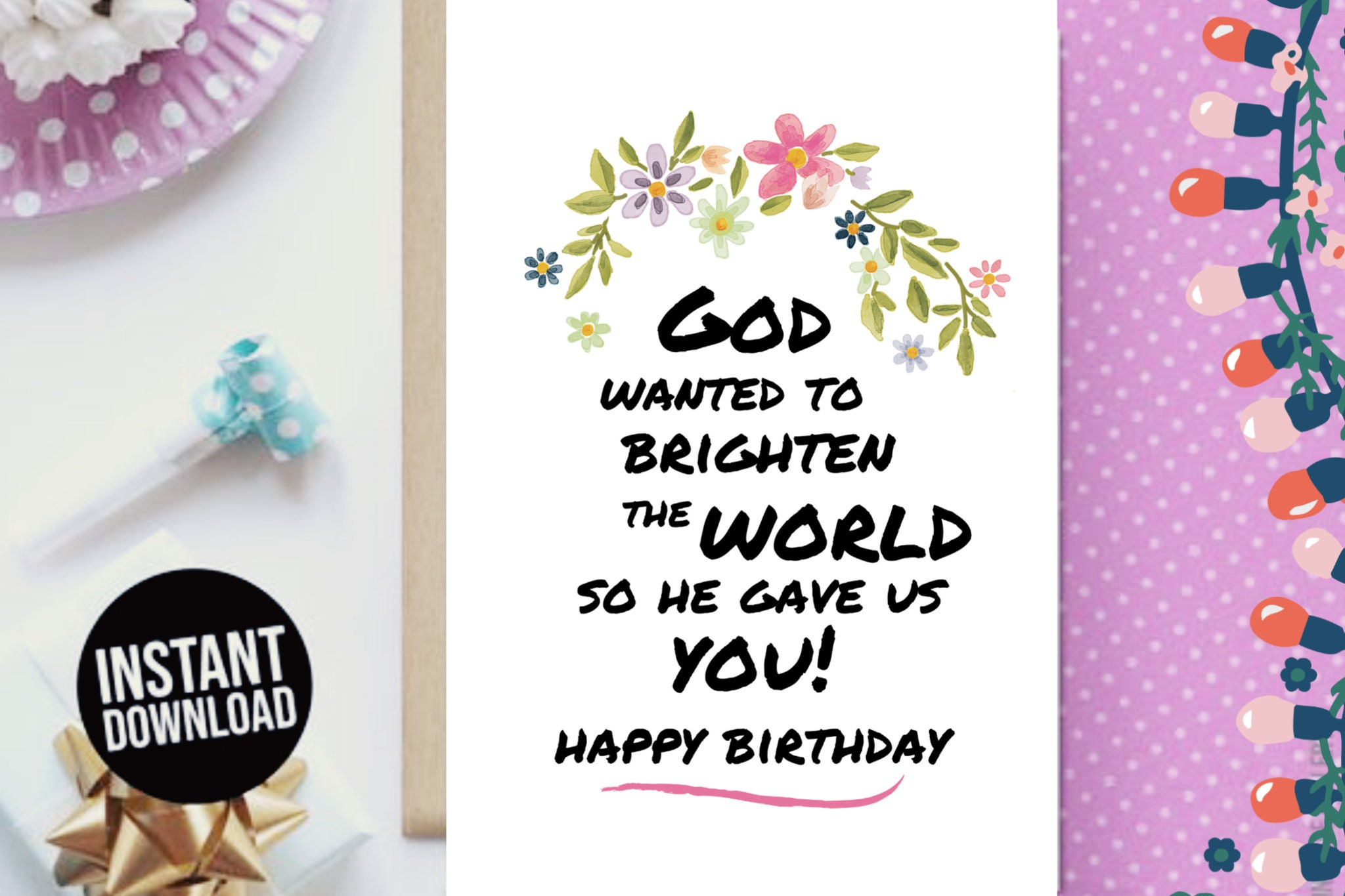 Downloadable Birthday Card God