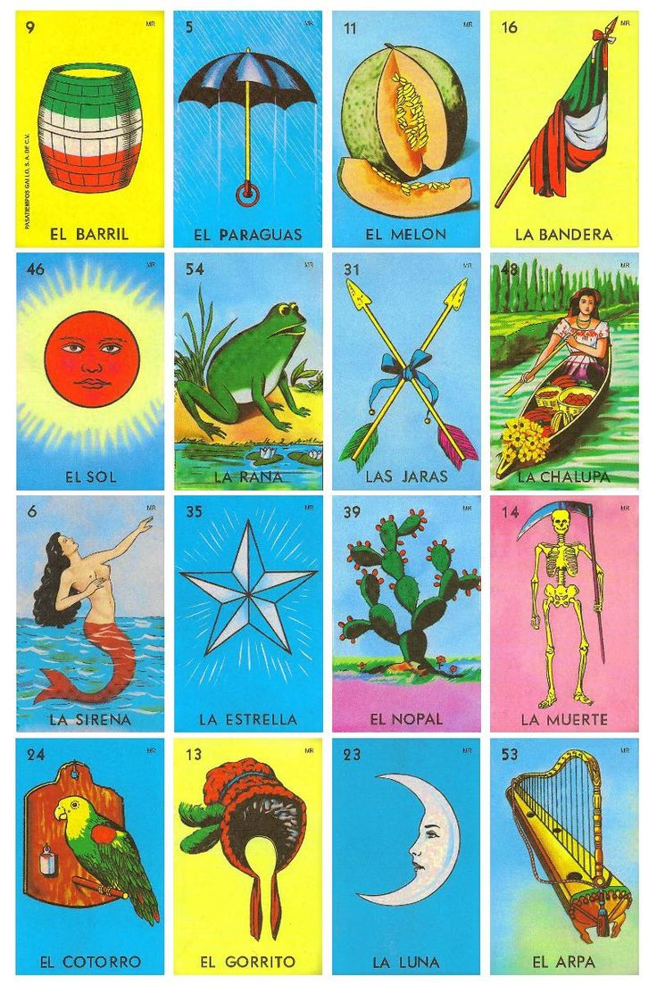Downloadable printable Loteria cards - Downloadable printable