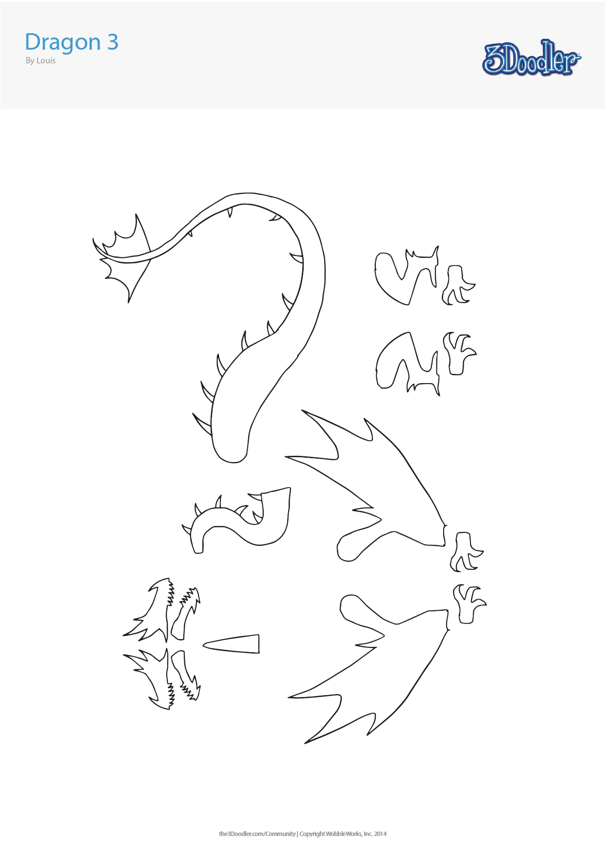 Dragon D Pen Stencil - Doodler Dragon D Pen Stencil - Doodler