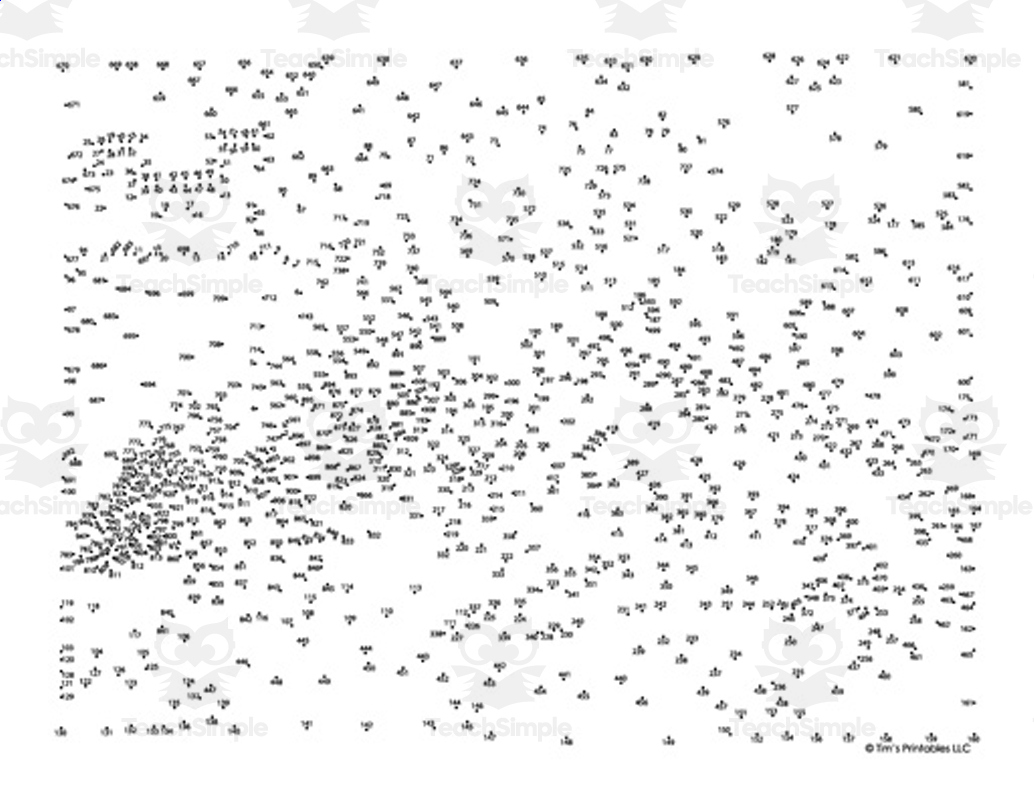 Dragon Extreme Difficulty Dot-to-Dot / Connect the Dots Puzzle