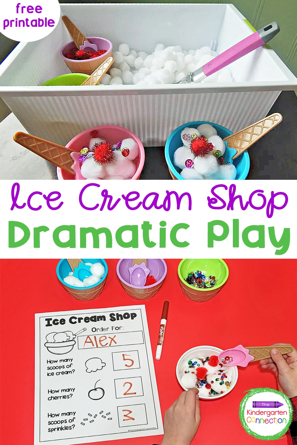 Dramatic Play Ice Cream Shop Small World with FREE Order Form