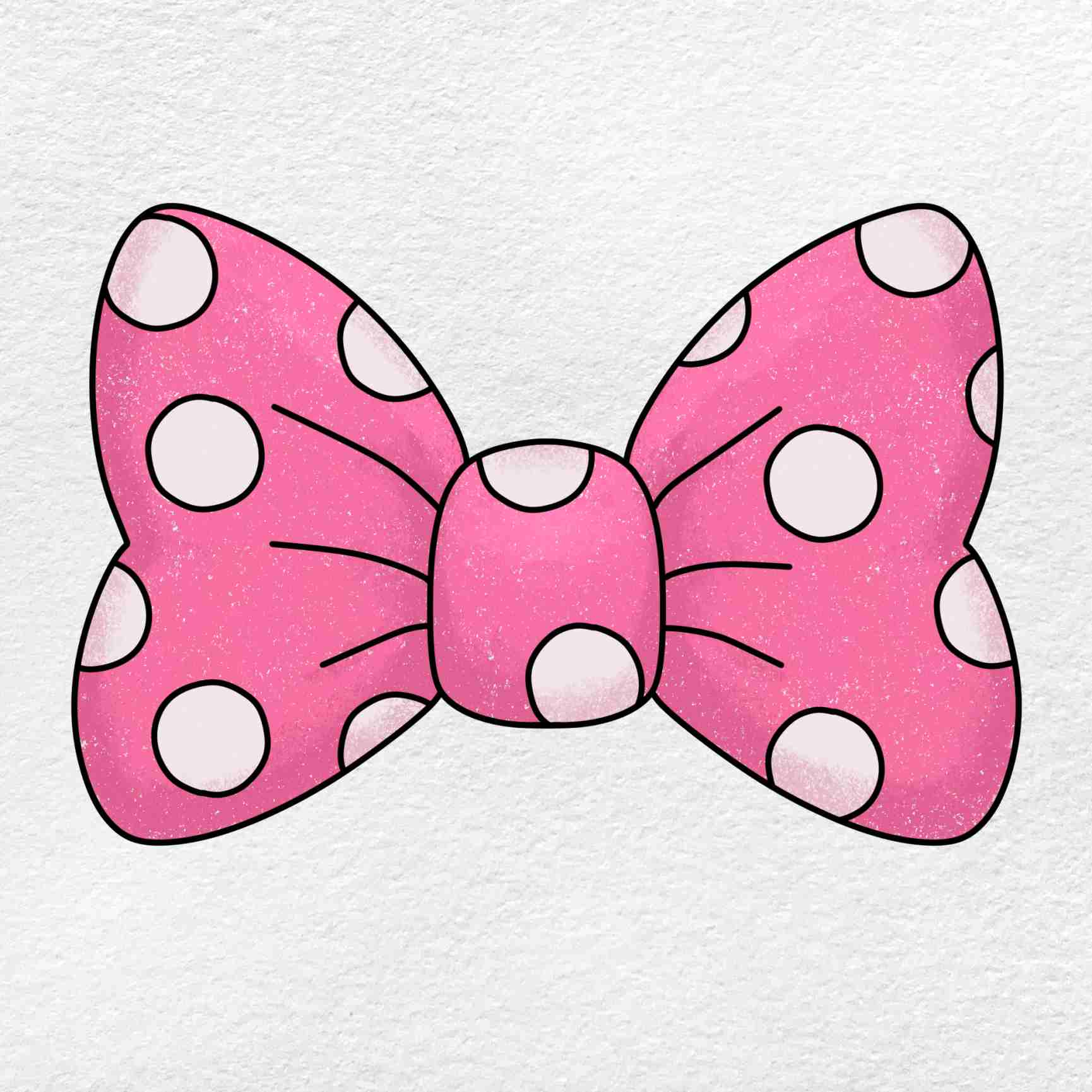 Draw Minnie Mouse Bow - HelloArtsy