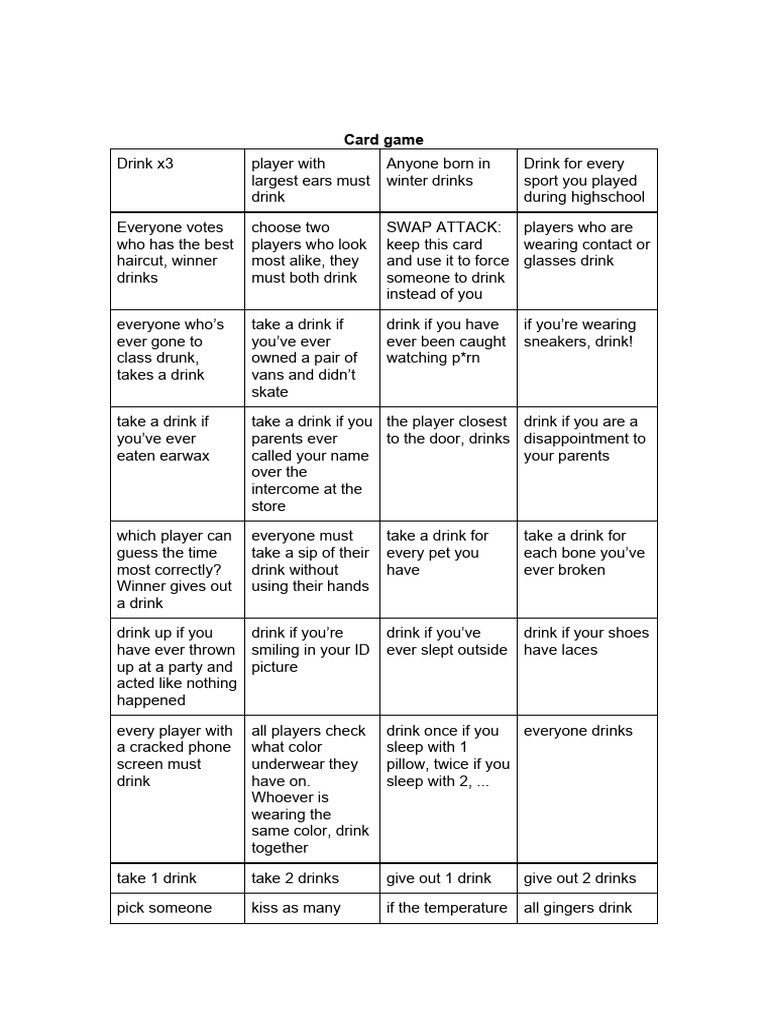 Drinking Game PDF Drinking Game PDF