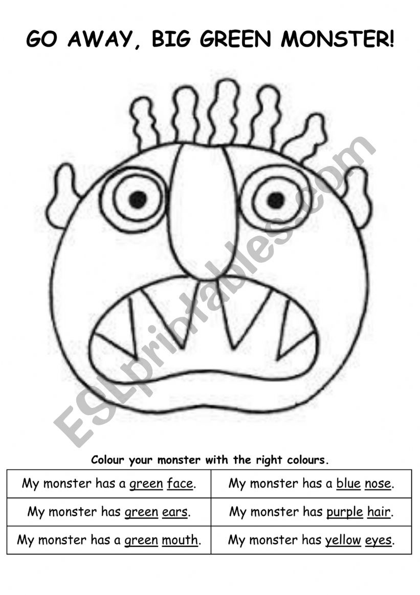 Early Literacy Activity Go Away Big Green Monster Felt Set Pattern