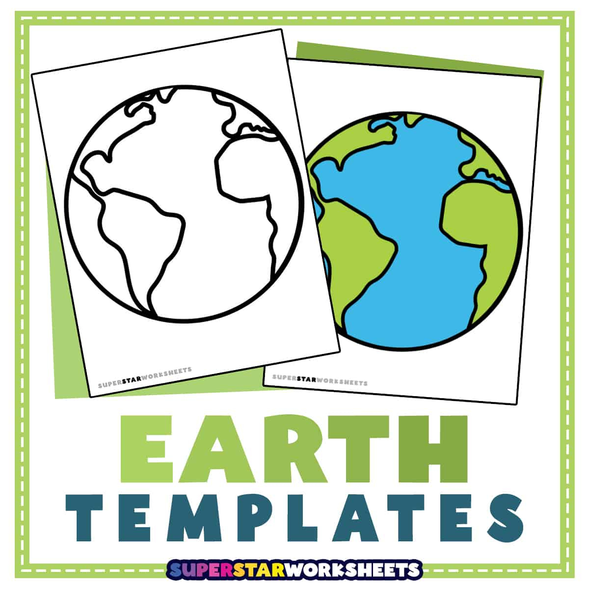 Earth Template (Free Printables) - Superstar Worksheets