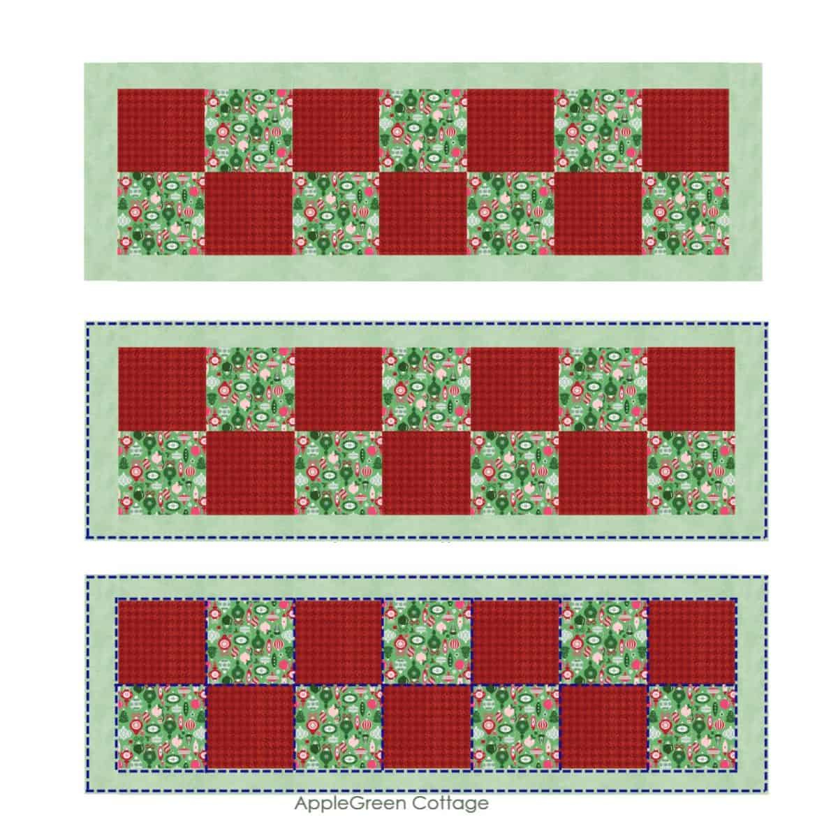 Easy Christmas Table Runner Pattern - AppleGreen Cottage