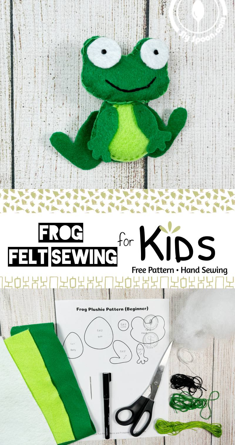 Easy Felt Frog Plushie Sewing Tutorial for Beginners – Free