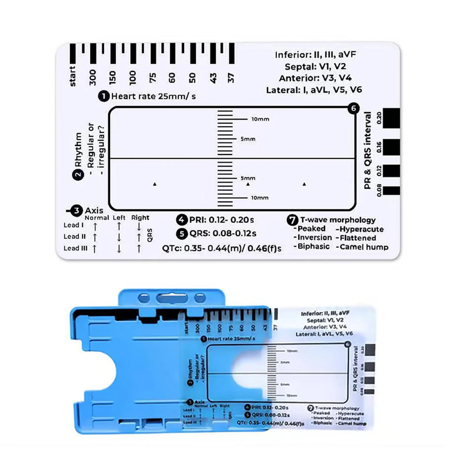 Ecg  Step Ruler , For ECG/EKG Interpretation, Rapid Nursing