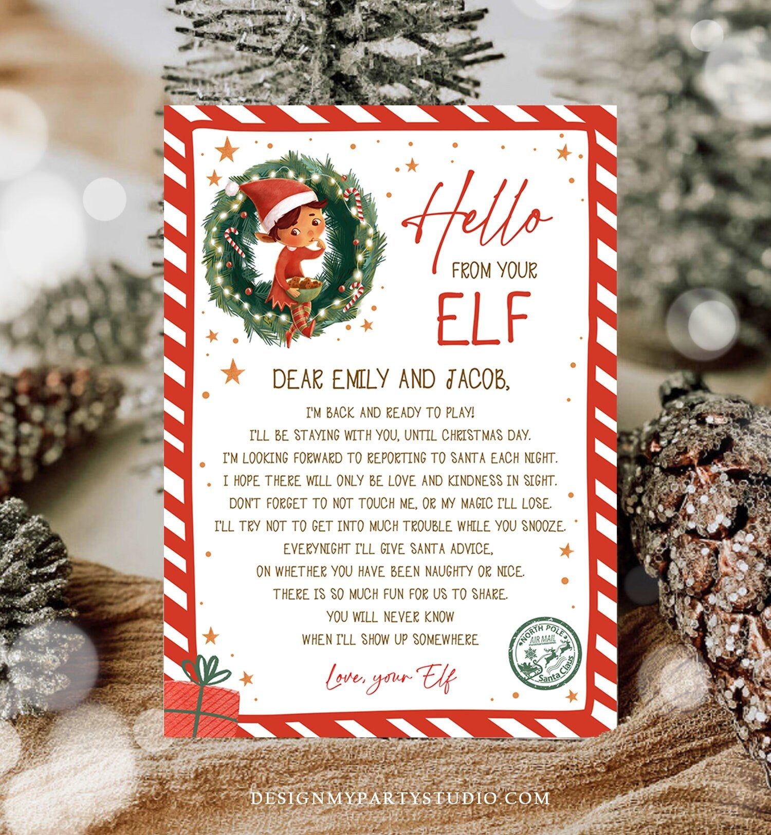 Editable Elf Arrival Letter Return Letter Christmas Elf I