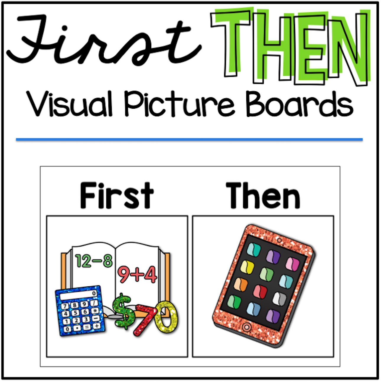 Editable First Then Visual Schedule Boards [with  pictures