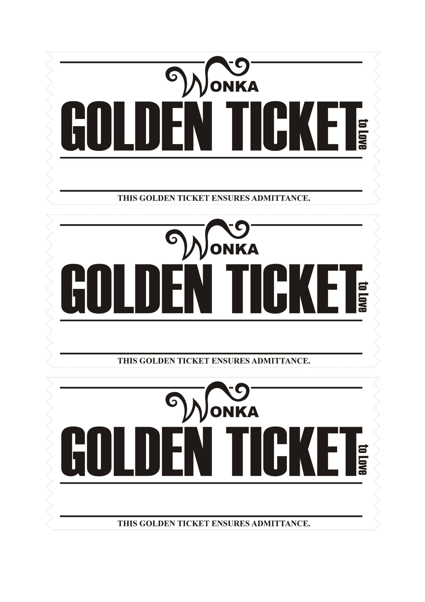 Editable Golden Ticket Templates (Free Downloads)