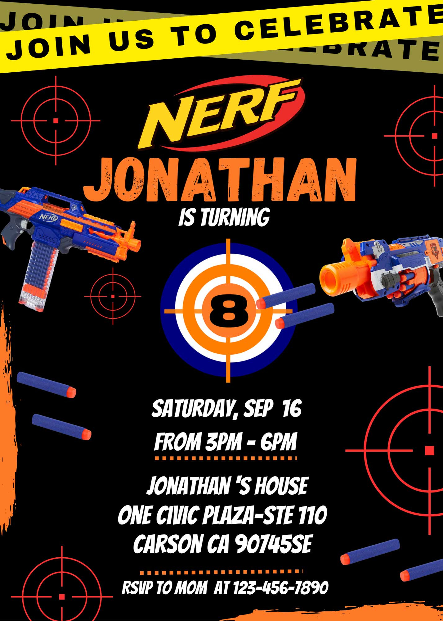 Editable Nerf Birthday Invitation Template Fantastic Invite Editable Nerf Birthday Invitation Template Fantastic Invite