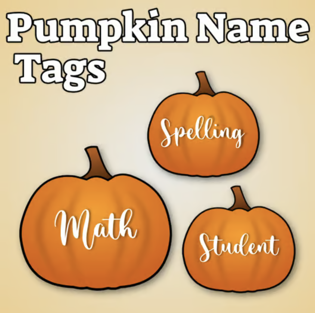 Editable Pumpkin Name Tags  Made By Teachers