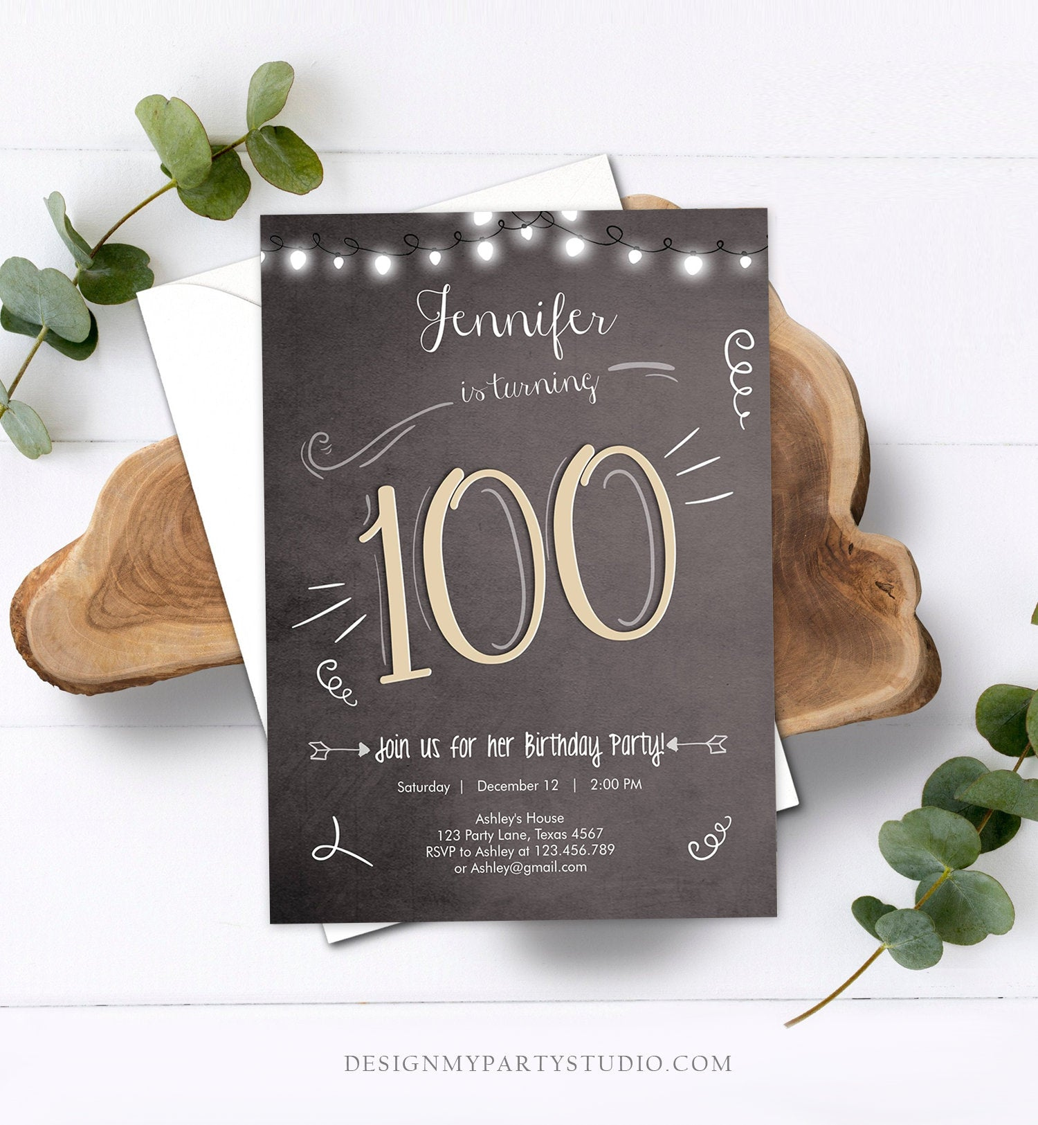 Editable th Birthday Invitation Chalkboard Rustic Adult Editable th Birthday Invitation Chalkboard Rustic Adult