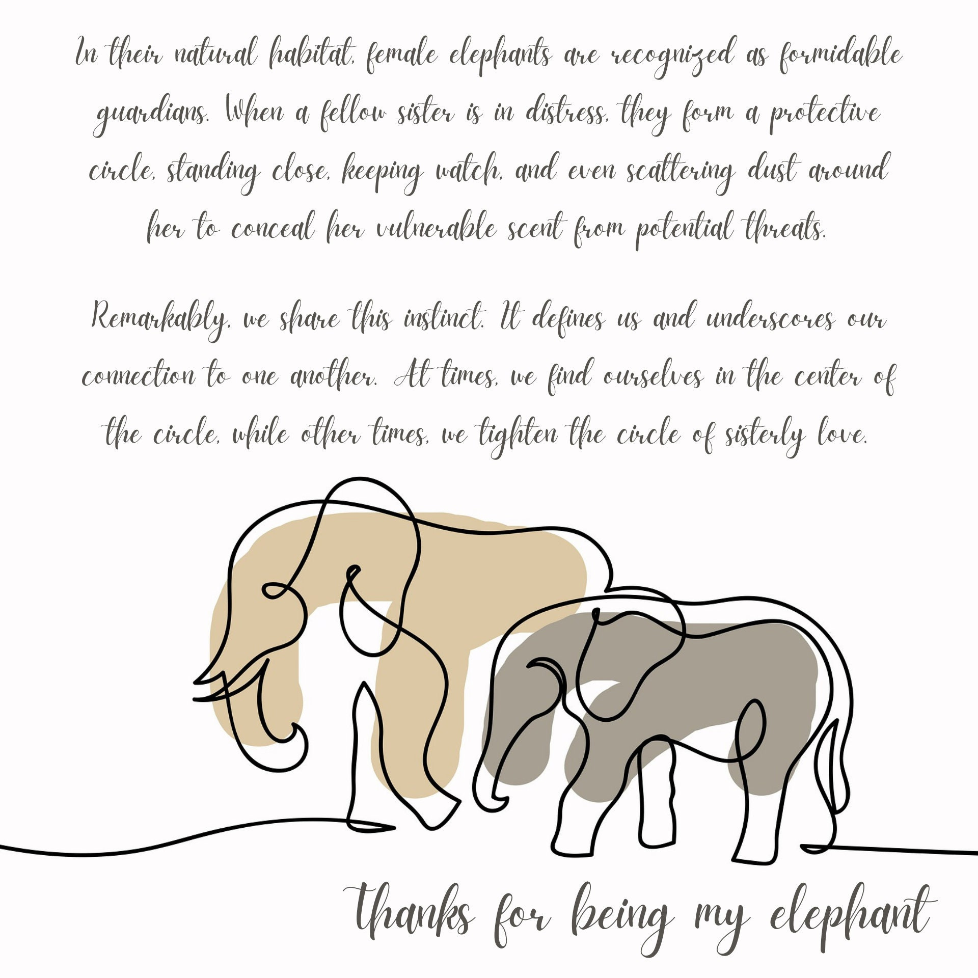 Elephant Sisterhood Poem Printable - Etsy Elephant Sisterhood Poem Printable - Etsy