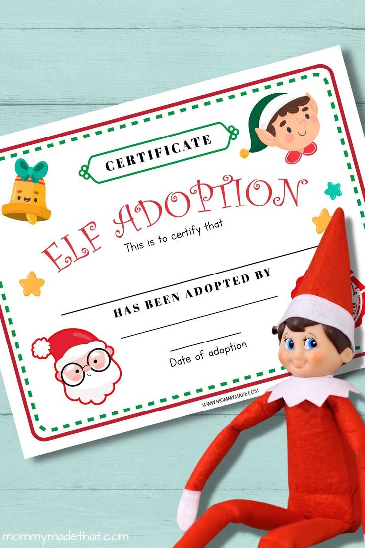 Elf Adoption Certificate (Free Printable "Birth&quot