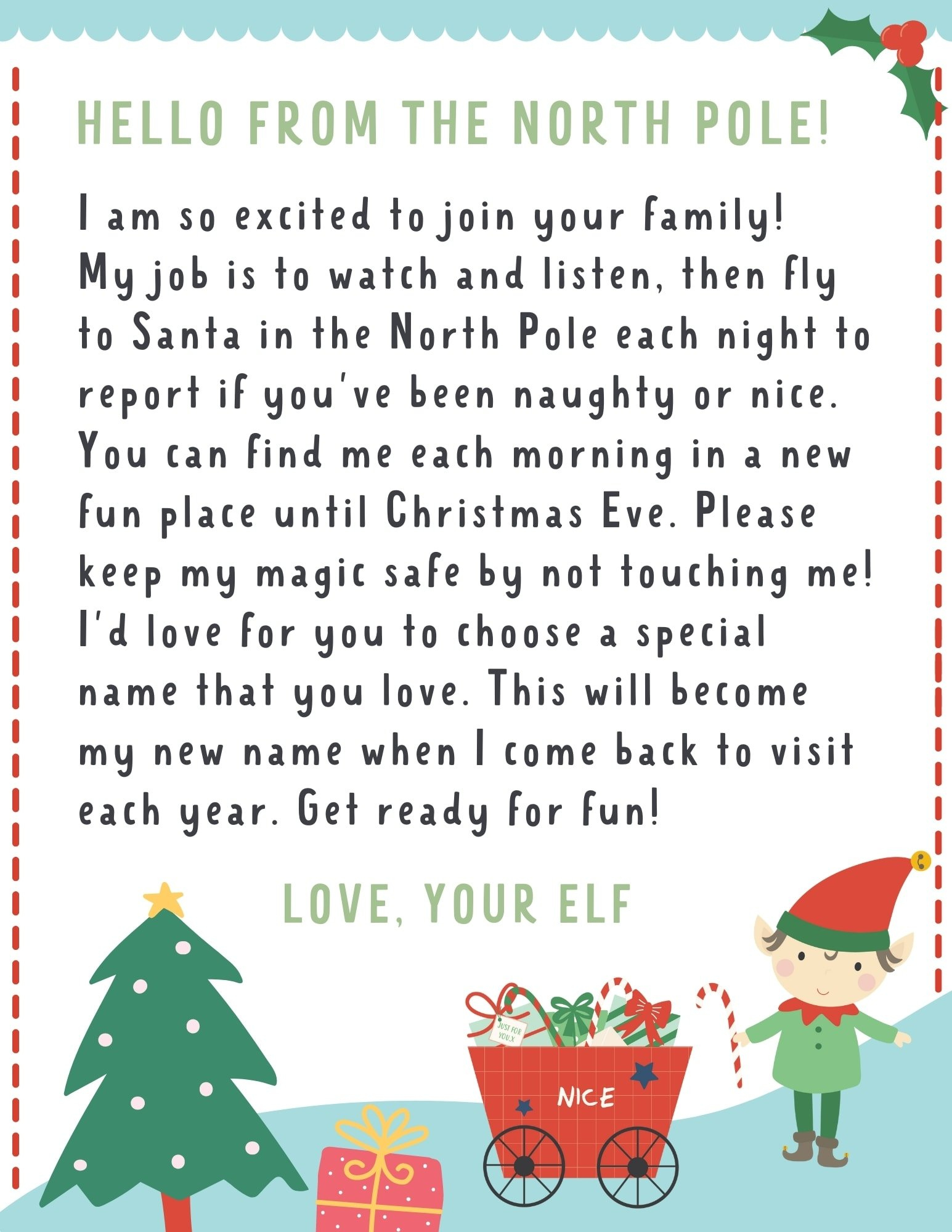 Elf on the Shelf Letter FREE Printables! - Make Life Lovely Elf on the Shelf Letter FREE Printables! - Make Life Lovely