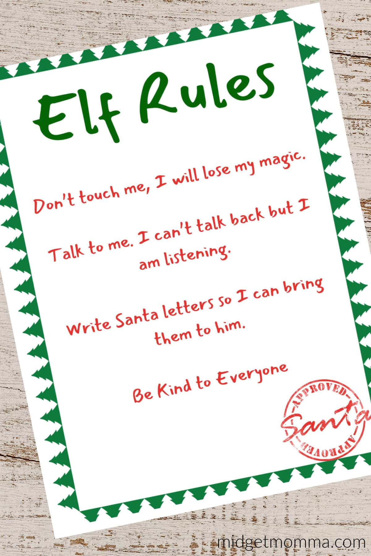 Elf on the Shelf Rules + FREE Printable! • MidgetMomma