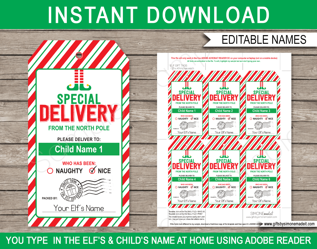Elf on the Shelf Special Delivery Gift Tags