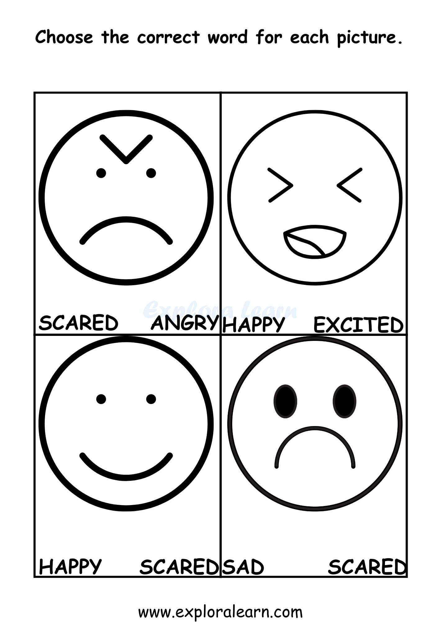 Emotions Worksheets for Preschool and Kindergarten to years Kids Emotions Worksheets for Preschool and Kindergarten to years Kids