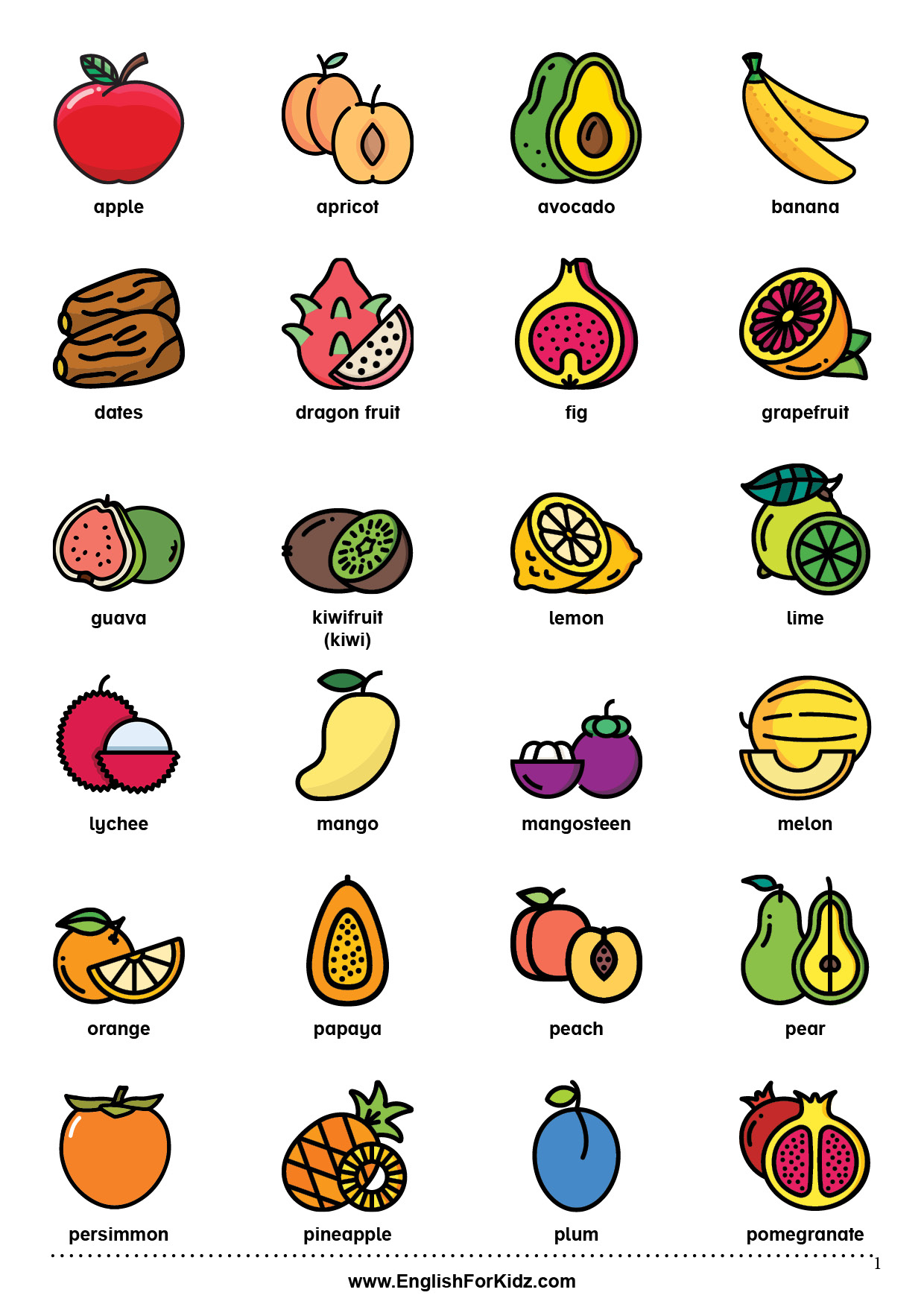 English for Kids Step by Step: Fruit and Vegetables Vocabulary