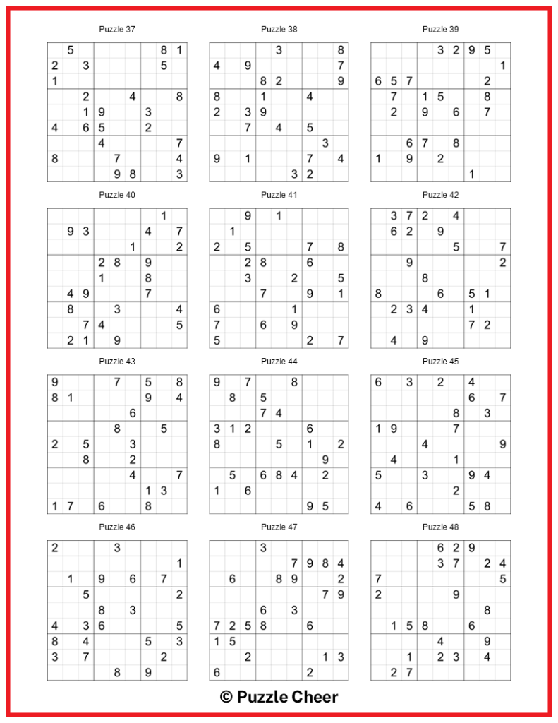 Extreme Sudoku  Puzzles Per Page - Puzzle Cheer