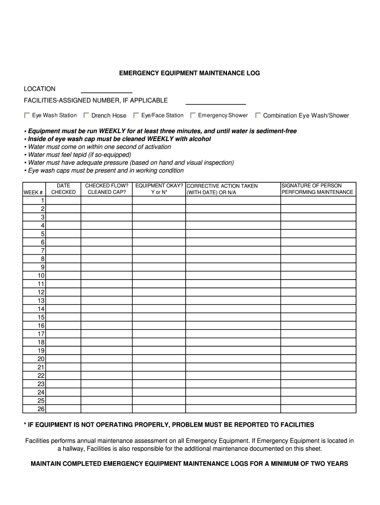 Eye wash station inspection sheet: Fill out & sign online  DocHub