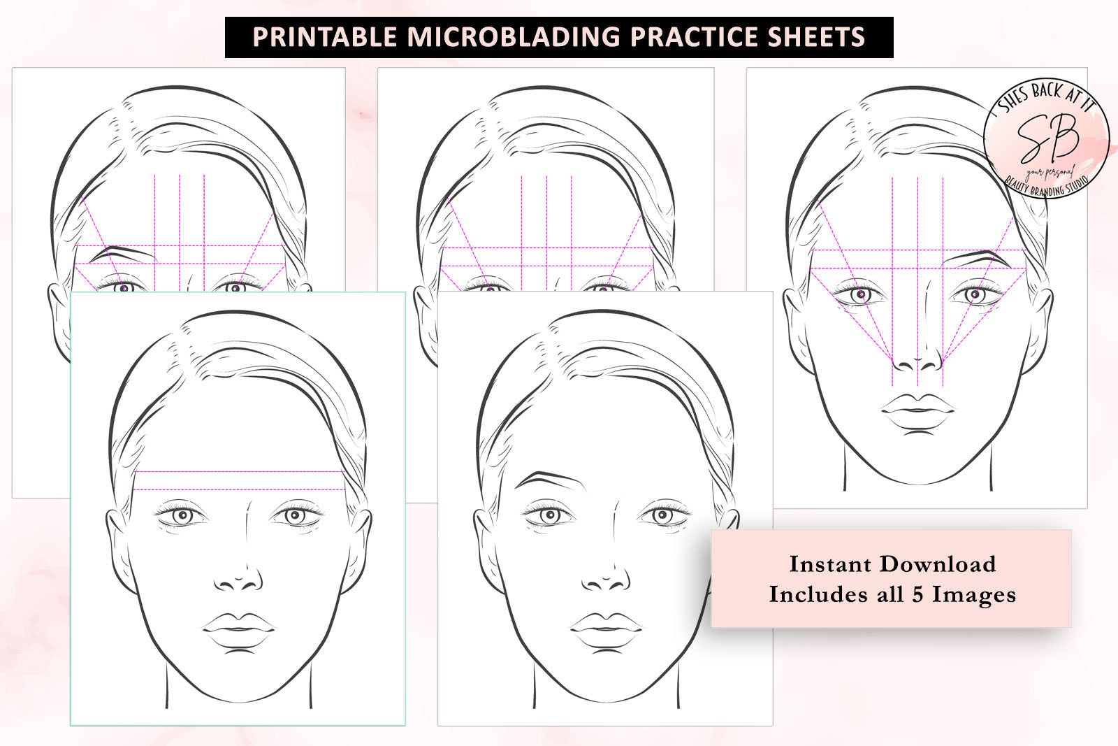 Eyebrow Mapping Practice Sheets  ShesBackAtIt  Printable Spa