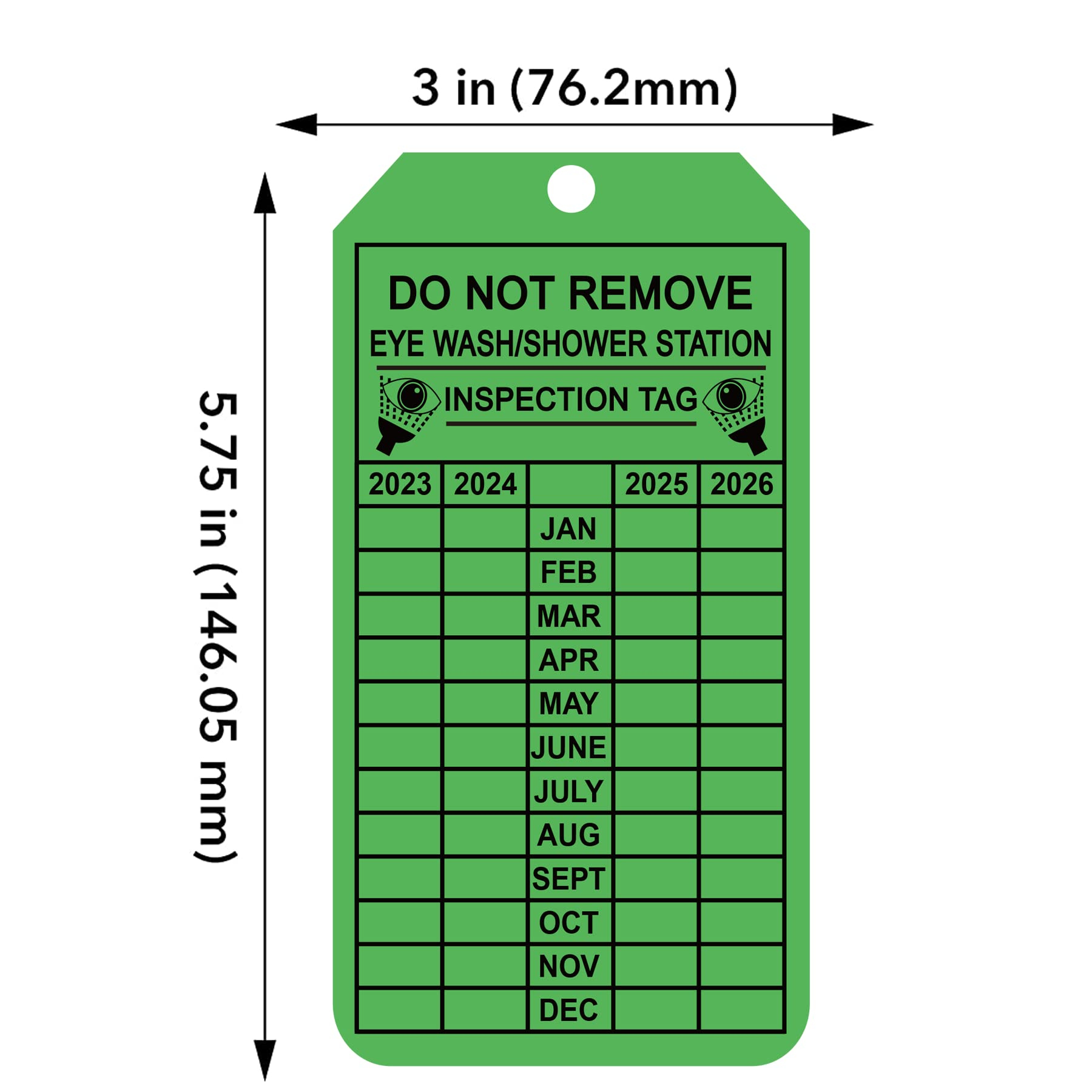 Eyewash Station Inspection Labels,  Years, Monthly Eyewash Station,  Inspection Recording, Maintenance, Emergency Inspection Labels for Eye Wash