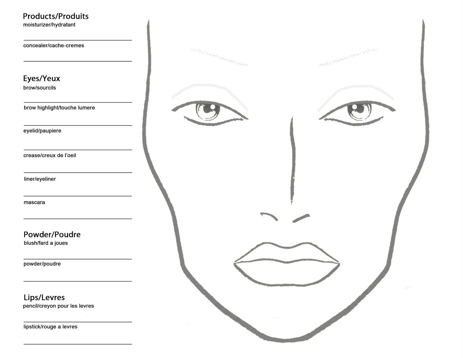 Face chart ideas face chart, makeup face charts, face template Face chart ideas face chart, makeup face charts, face template
