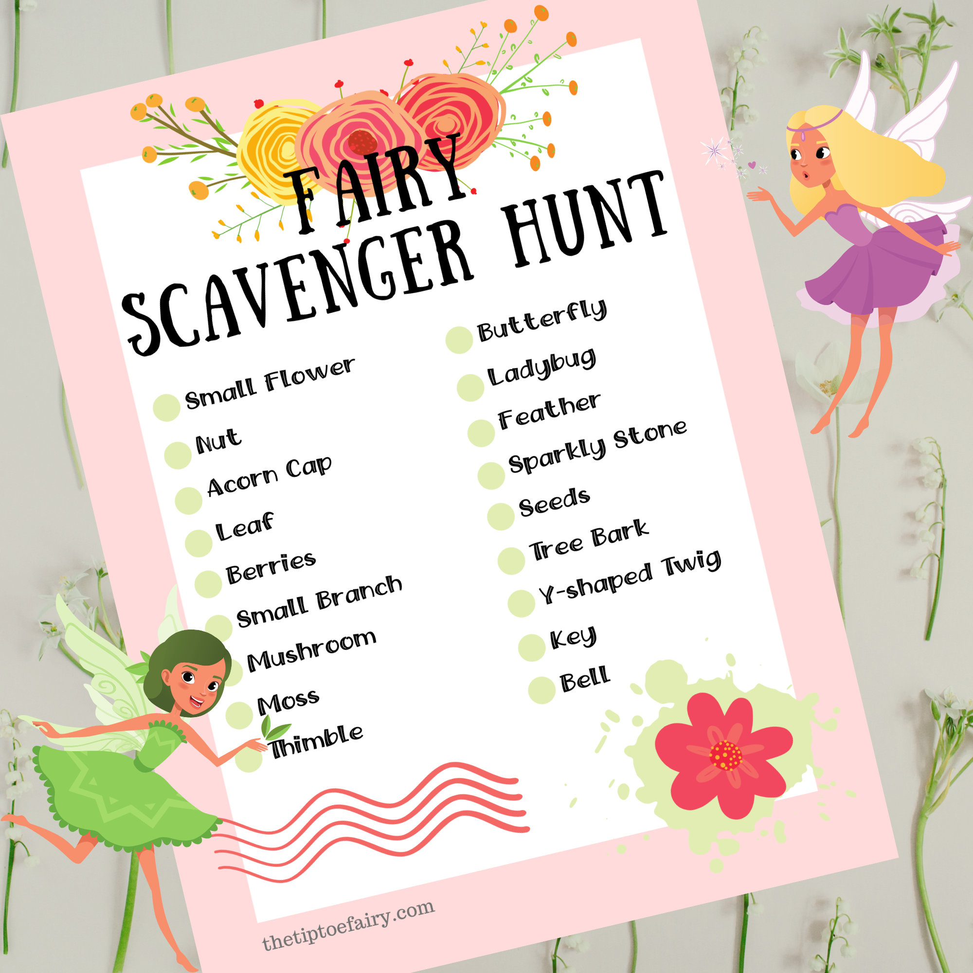 Fairy Scavenger Hunt - Digital Download - Fairies Party Activity - PDF -  TheTipToeFairy