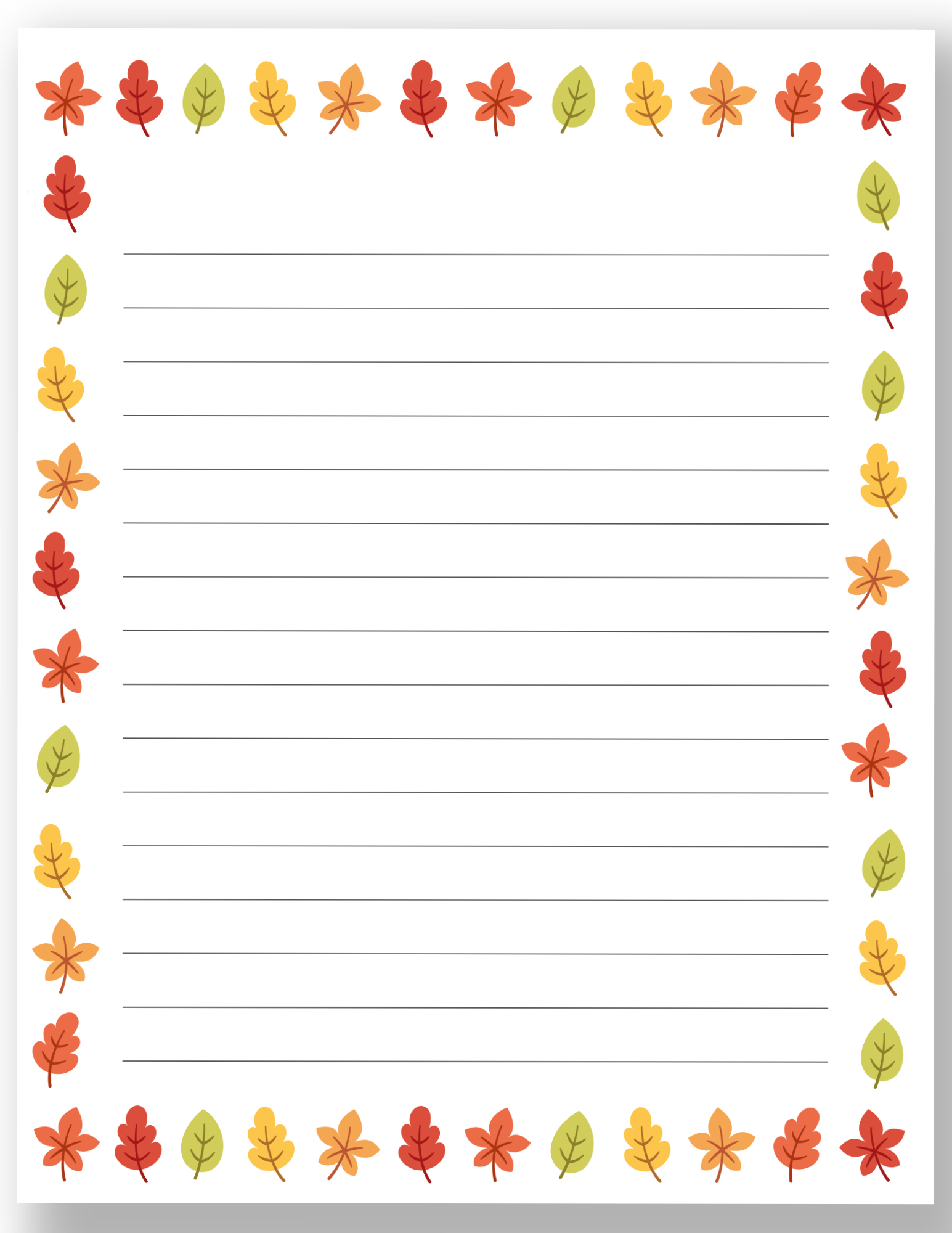 Fall Border Printable Paper For Inkjet Laser Printer Free Fall Border Printable Paper For Inkjet Laser Printer Free