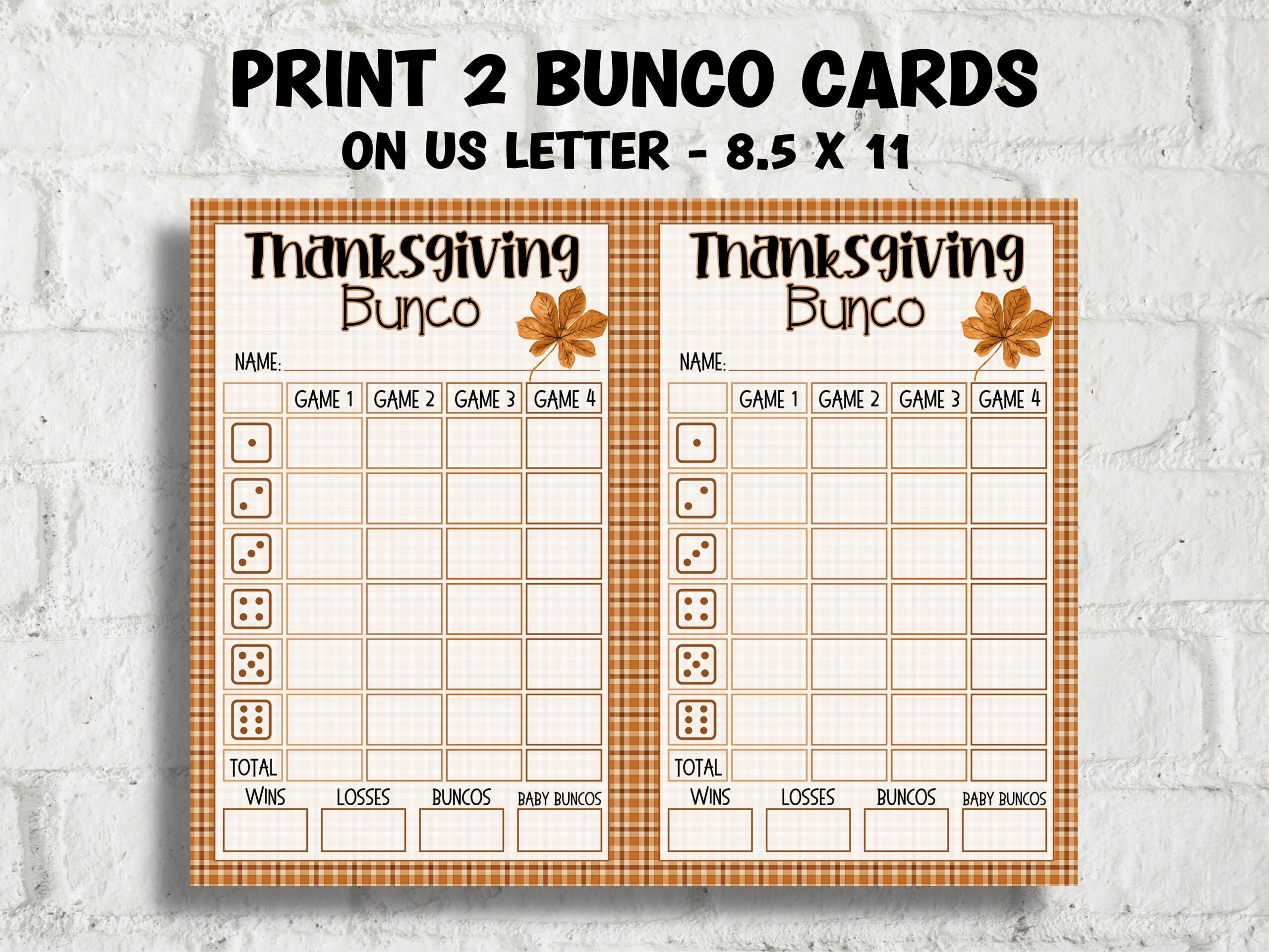 Fall Bunco Card I Bunco Score sheet I Bunco Tally Sheet I I Fall Bunco Card I Bunco Score sheet I Bunco Tally Sheet I I