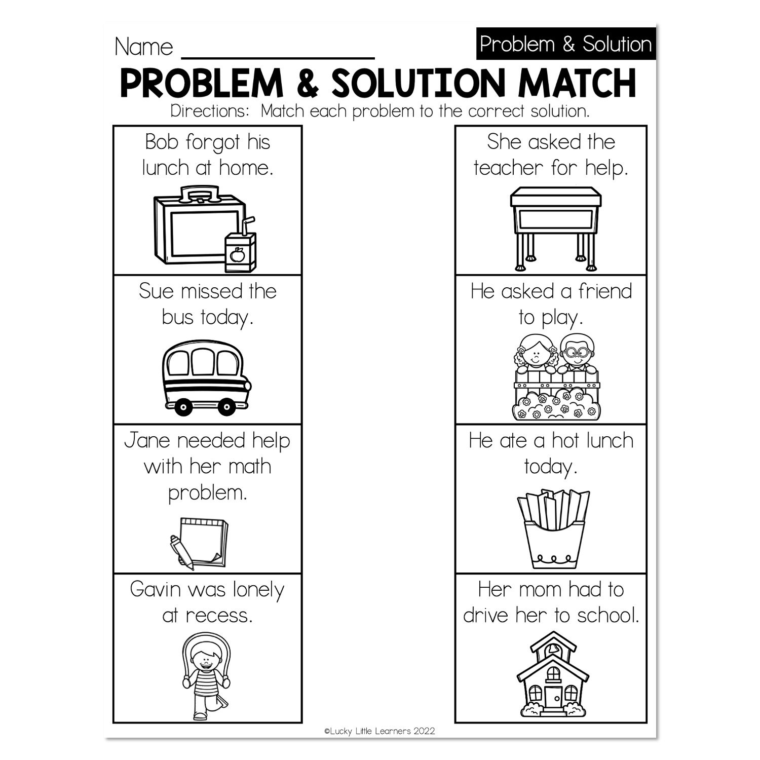 Fall- Early Finishers st Grade - ELA - Problem and Solution Fall- Early Finishers st Grade - ELA - Problem and Solution