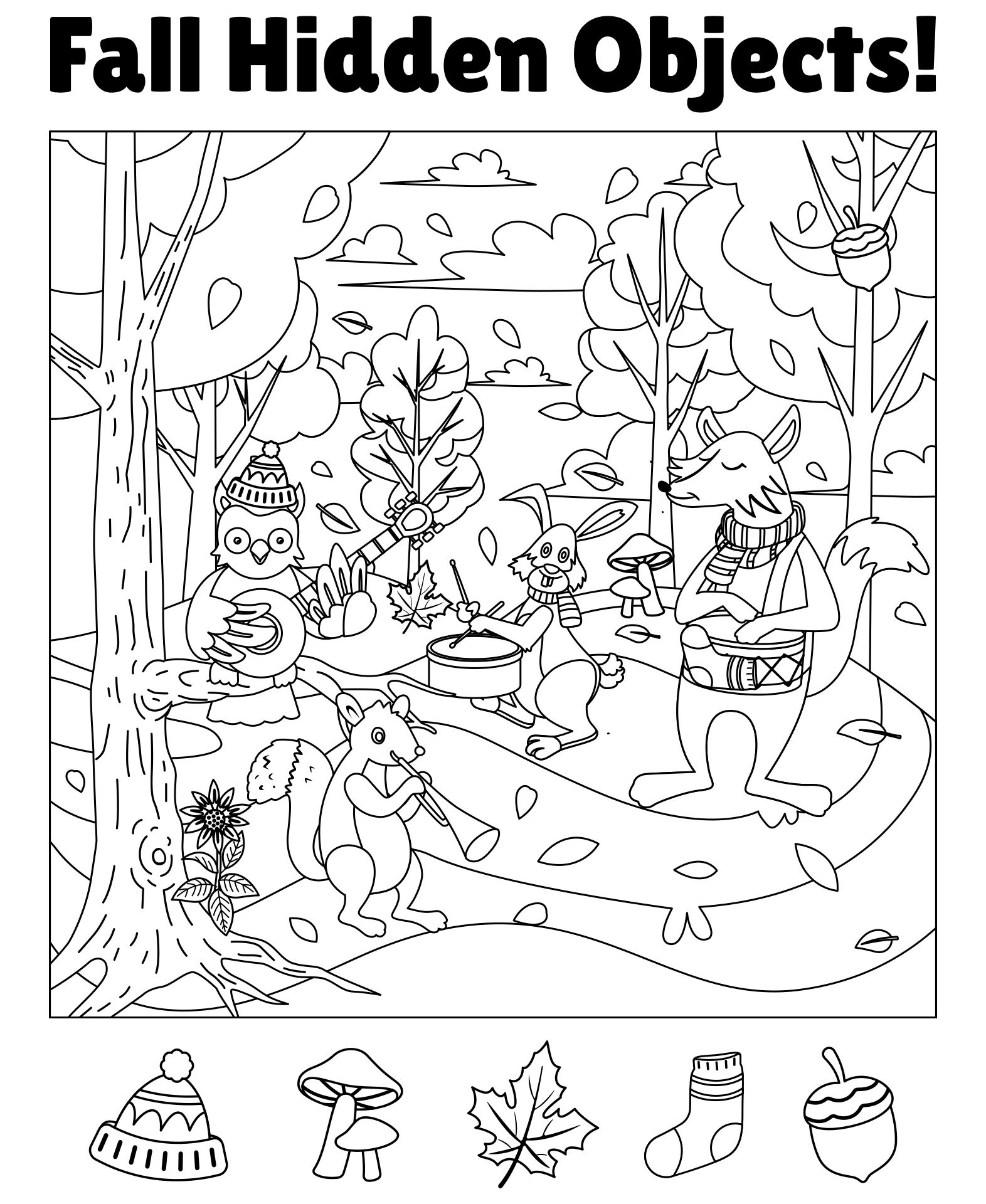 Fall Hidden Objects -  Free PDF Printables  Printablee