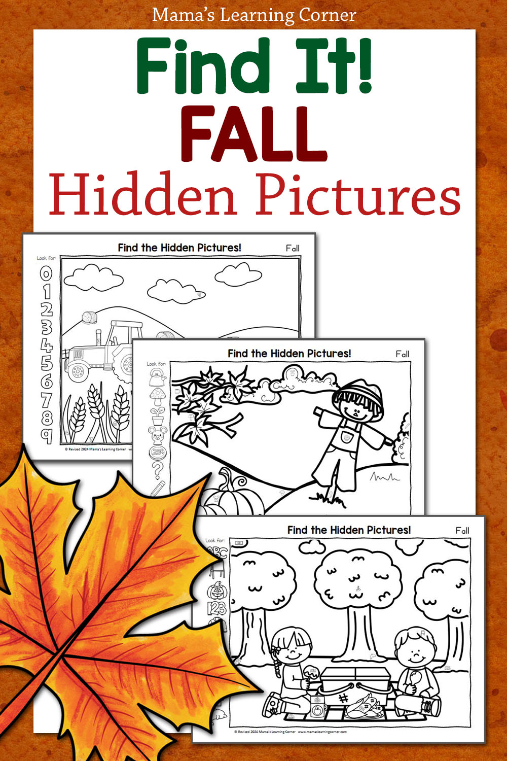 Fall Hidden Picture Printables for Kids - Mamas Learning Corner