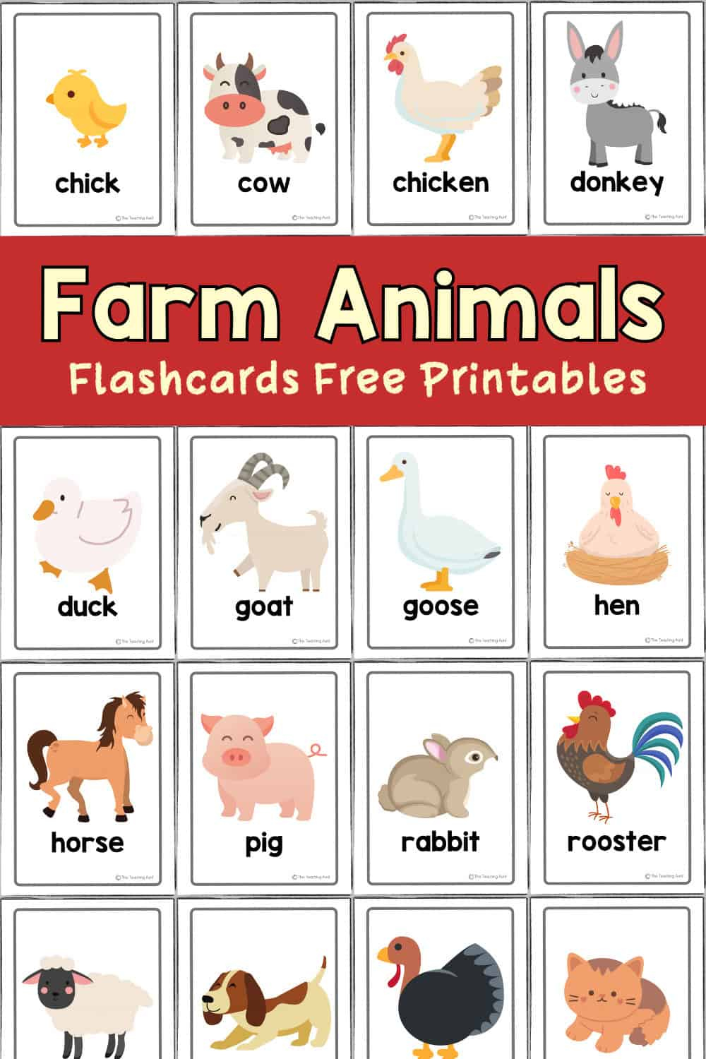 Farm Animals Flashcards - The Teaching Aunt