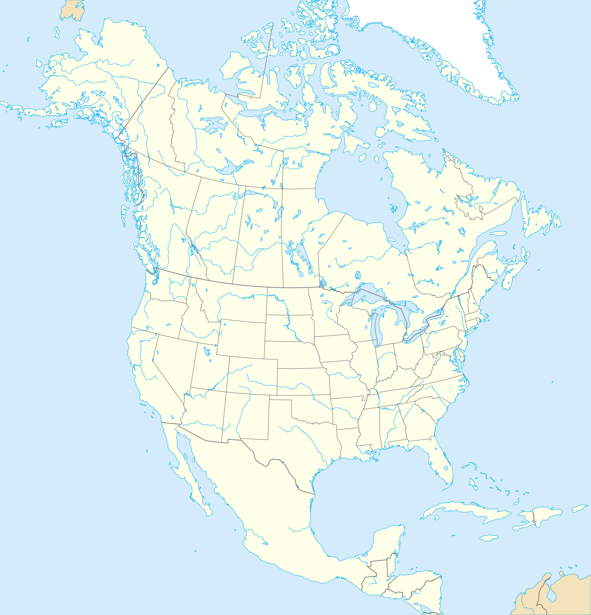 File:North America map with states and provinces